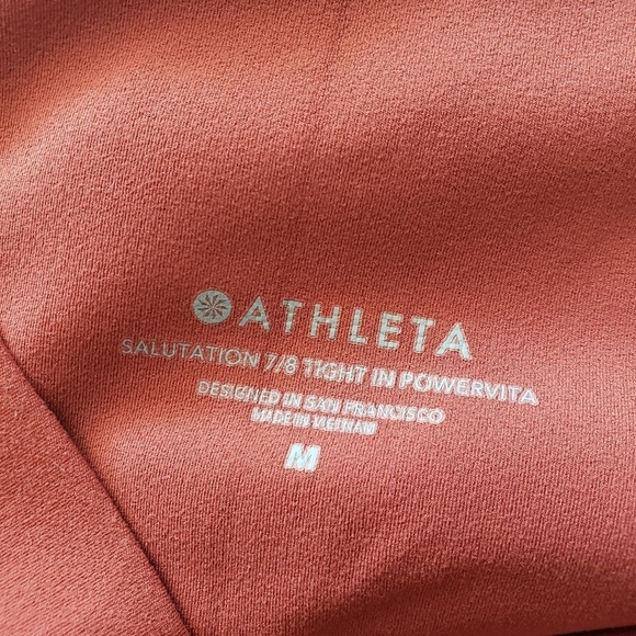 Athleta Salutation 7/8 Tight in Powervita Terracotta Workout Leggings Athletic - Picture 6 of 8